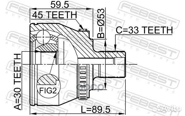 ШРУС наружный 30X53X33 audi A6 98- 1710004A45 F