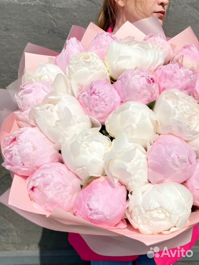 Пионы крупные Премиум букет цветы доставка