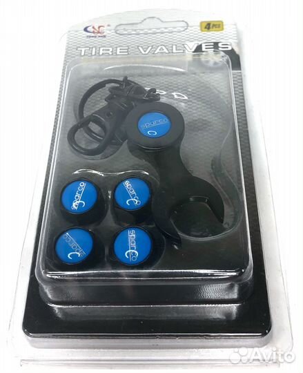 Колпачки на ниппеля - Sparco (с ключом/черный) (Че