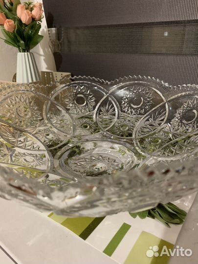 Ваза для фруктов хрусталь