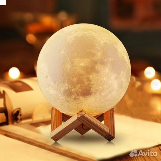 Ночник Луна 3D Moon Lamp 15см Led Colors + пульт