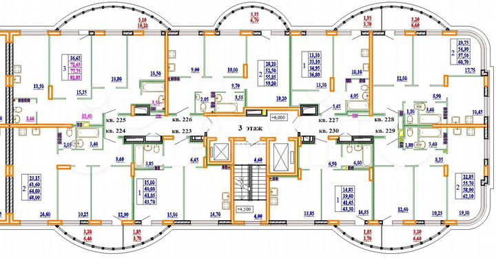 1-к. квартира, 43,3 м², 3/11 эт.