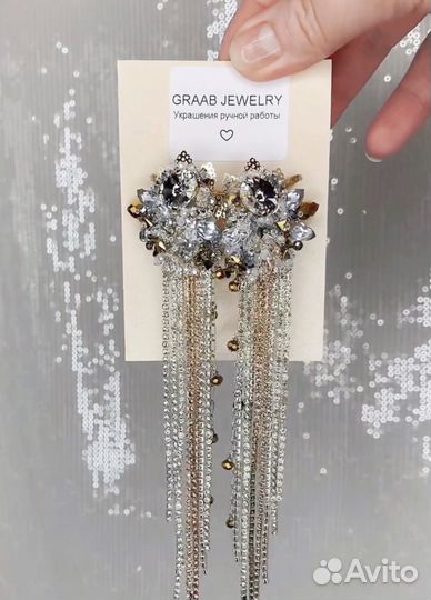 Серьги с кристалами swarovski