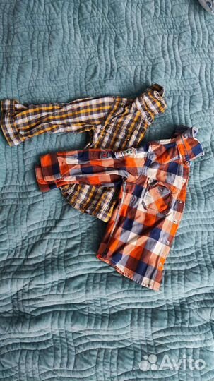Рубашки в клетку для мальчика next 98р, geejay 92р