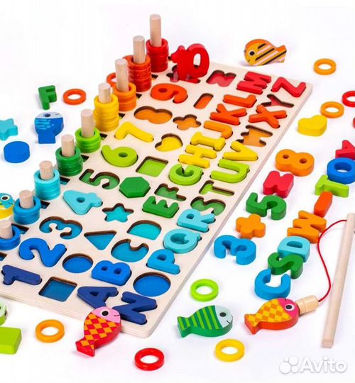 Логарифмическая доска-сортер, монтессори 6в1