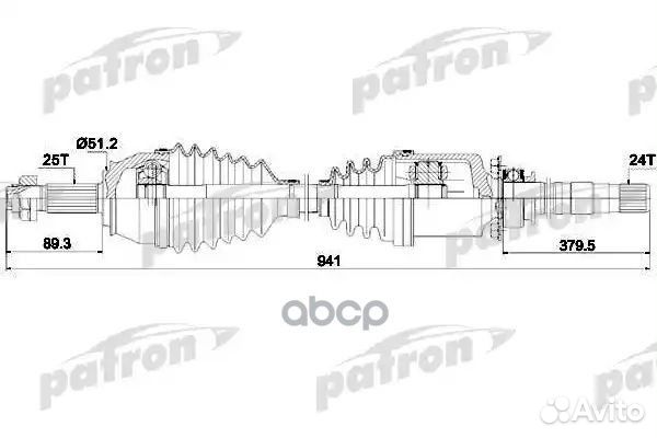 Полуось прав fiat: Doblo 1.3/1.9JTD 01 PDS0636