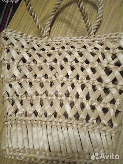 Сумка -корзинка из соломки