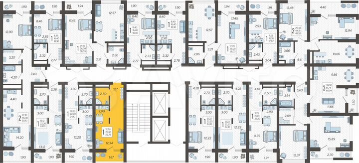 Квартира-студия, 22,8 м², 4/19 эт.