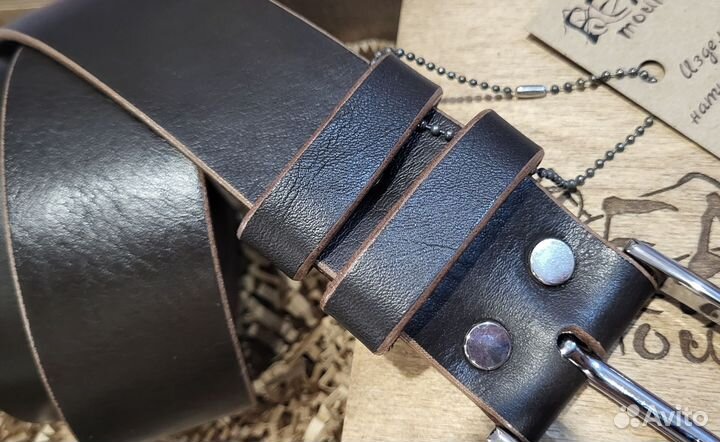 Мужской кожаный ремень ручной работы