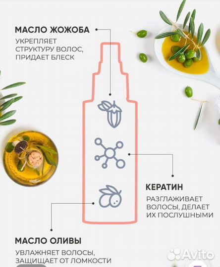 Спрей для волос термозащита,для гладких волос