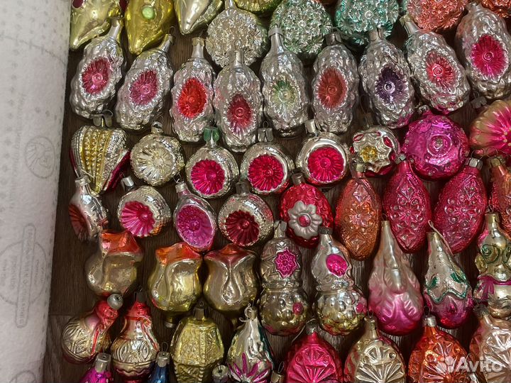 Елочные игрушки СССР медальоны,цветы