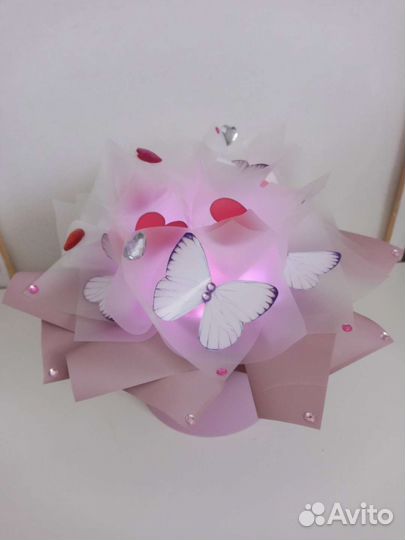 Ночник. Букет из бабочек в коробке