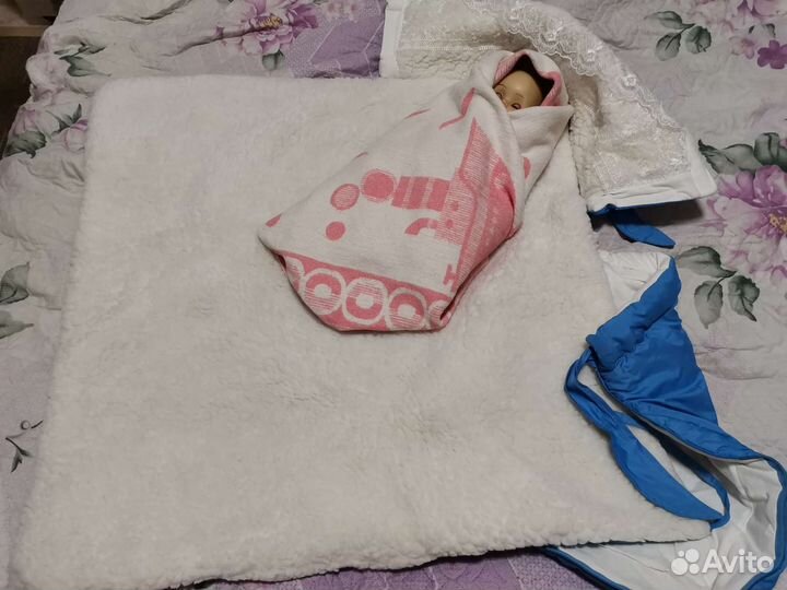 Конверт кокон одеяло на выписку и прогулки зимой