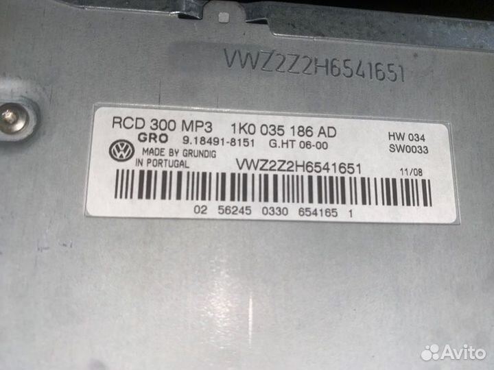 Магнитофон (магнитола) Volkswagen Caddy 2KB BSU