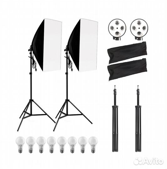 Софтбокс со штативом на 4 лампы постоянный свет