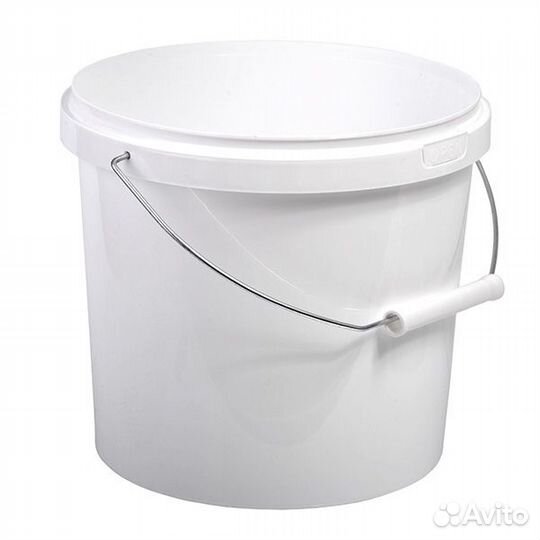 Ведро 5,8л Д 220мм белое с белой пласт., метал