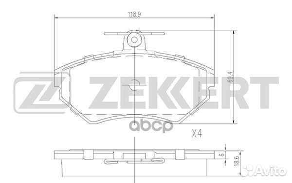 Колодки торм. диск. передн. Audi A4 94- VW Pas