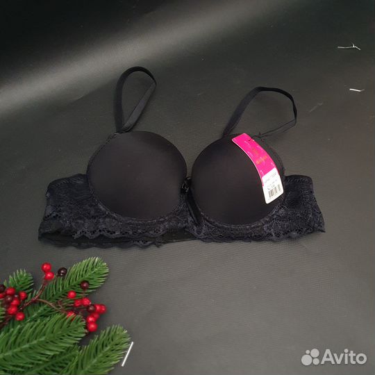 Бюстгальтер черный с кружевом / новый