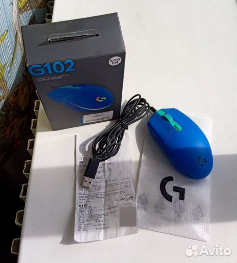 Мышь проводная Logitech G102 lightsync