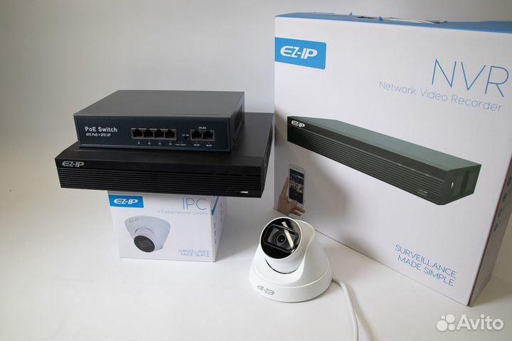 Комплект видеонаблюдения ip 1 уличная камера EZ-IP