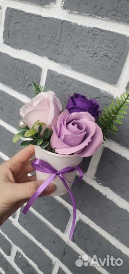 Мини-букеты на выпускной, мыльные розы