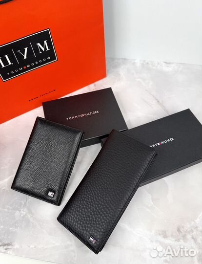 Кошелек и обложка мужская Tommy комплект кожа