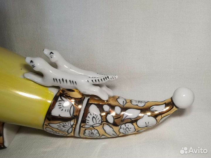 Рог охота с собаками фарфор экхз СССР