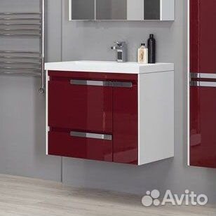 Тумба с раковиной Aquanet Тиволи 90 бордо