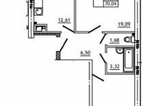 2-к. квартира, 70 м², 10/10 эт.