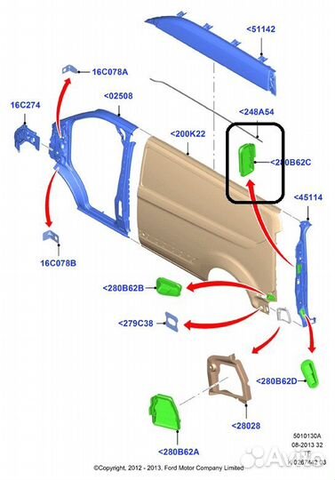 Решетка вентиляции Ford Transit 8 FCD 310M 125Л.С