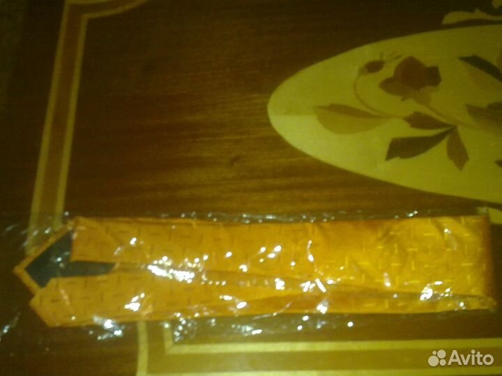 Галстук мужской желтый Hand Made в упаковке