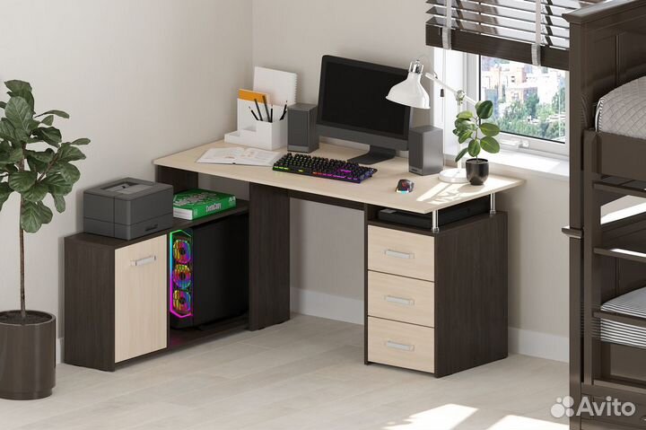 Компьютерный стол для школьника / стол с ящиками