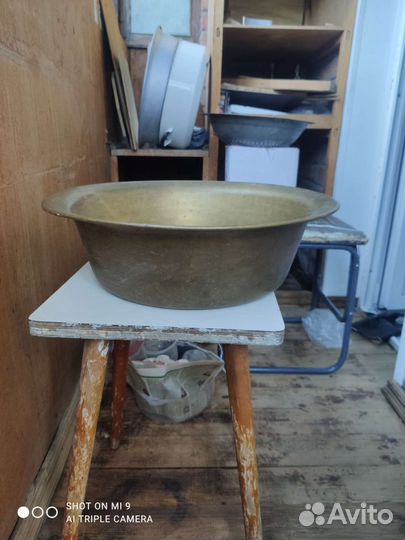 Таз латунный, медный для варенья