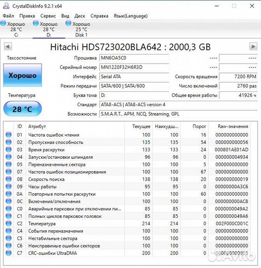 Жесткий диск 2Tb Hitachi