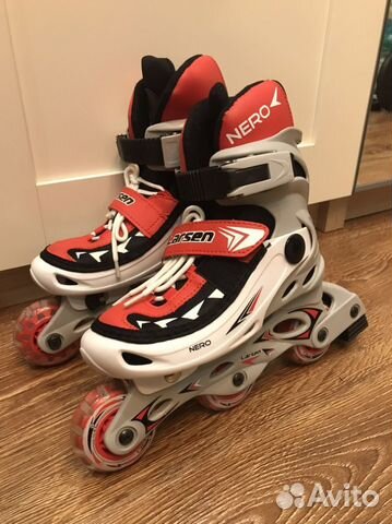 Ролики раздвижные Larsen Nero Red (размер 31-34)