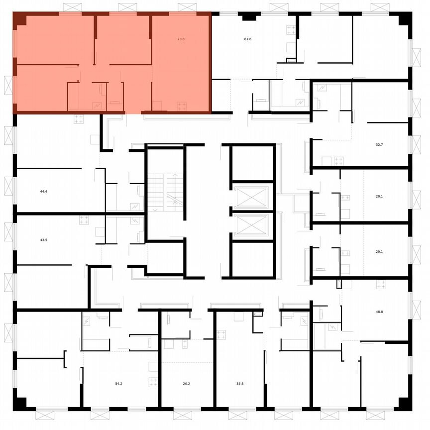 3-к. квартира, 73,8 м², 14/17 эт.