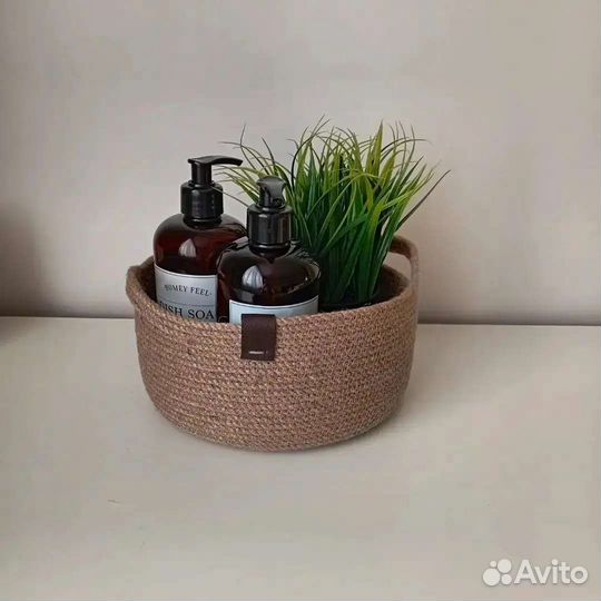 Корзины для хранения из джута, ручная работа