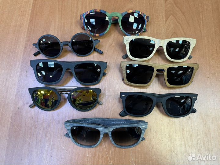 Деревянные солнцезащитные очки разных форм