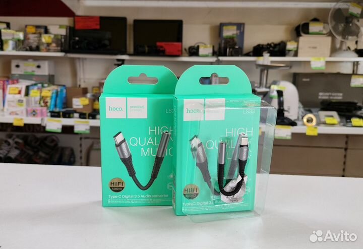 Переходник на наушники с Type-C на Aux Hoco LS33