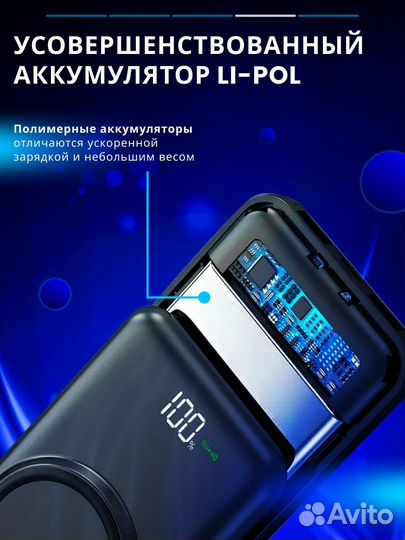 Повербанк 20000mAh беспроводной
