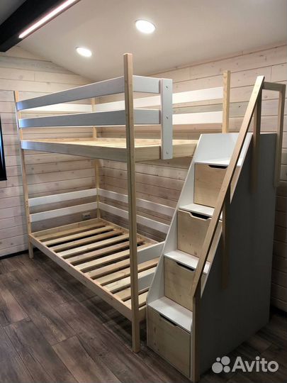 Двухъярусная кровать комбинированная 190х80