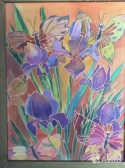 Картина шелкография Ирис