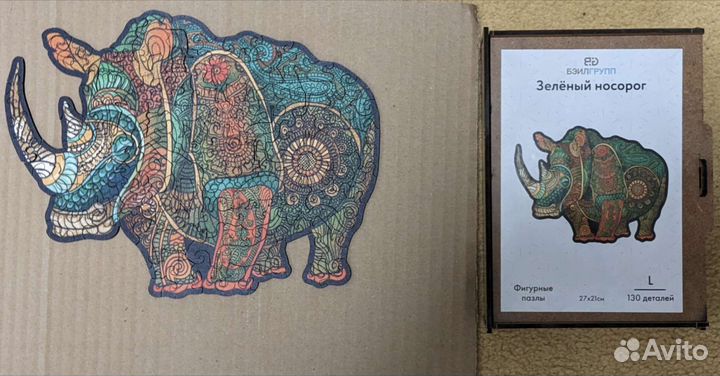 Носорог. Пазл фигурный, 130 деталей