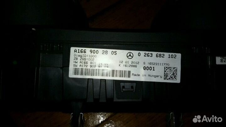 Мл ML 166 панель приборов A1669002805
