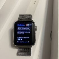 Apple Watch 3 38 gps серебро, батарея 100