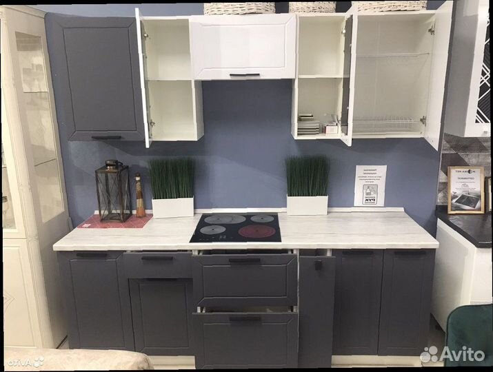 Кухня серая модульная новая