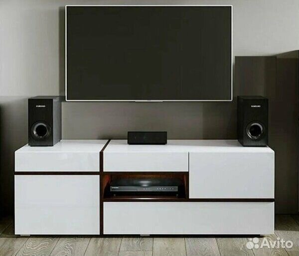 Напольная тумба для тв белая мдф
