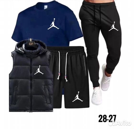 Мужской костюм 4 в 1 с жилеткой