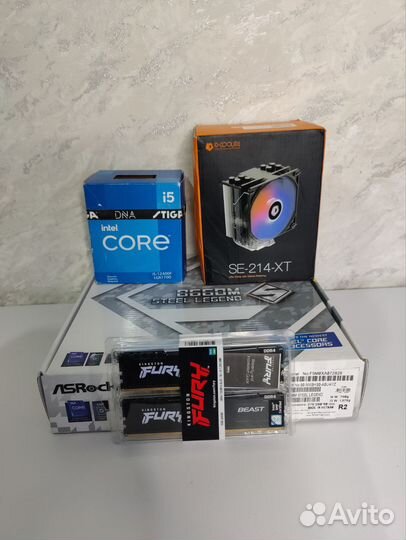 Новый комплект i5 12400f+Asrock b660m+16gb+кулер