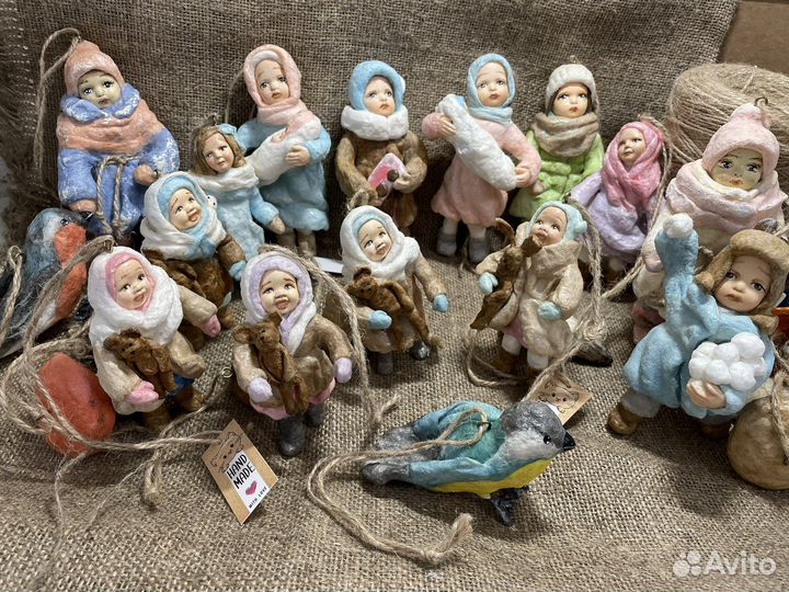 Ватная елочная игрушка под ретро, ручная работа